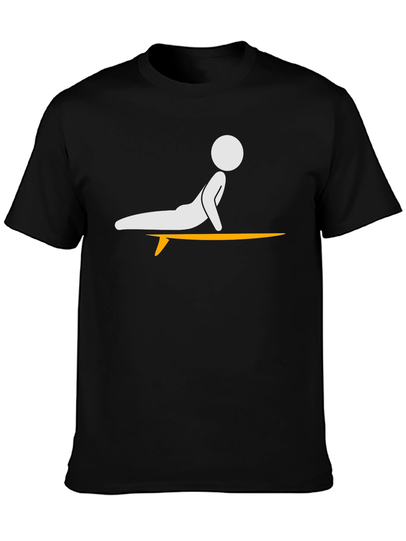 Surfing Yoga Pose Graphic Tee - Black