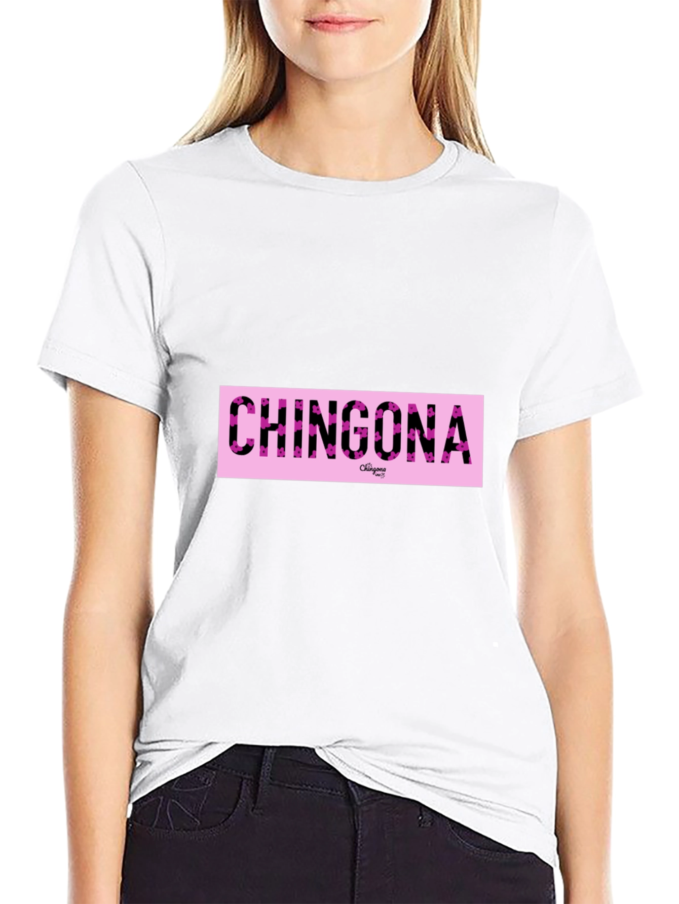 Chingona Graphic Print Crew Neck T-Shirt