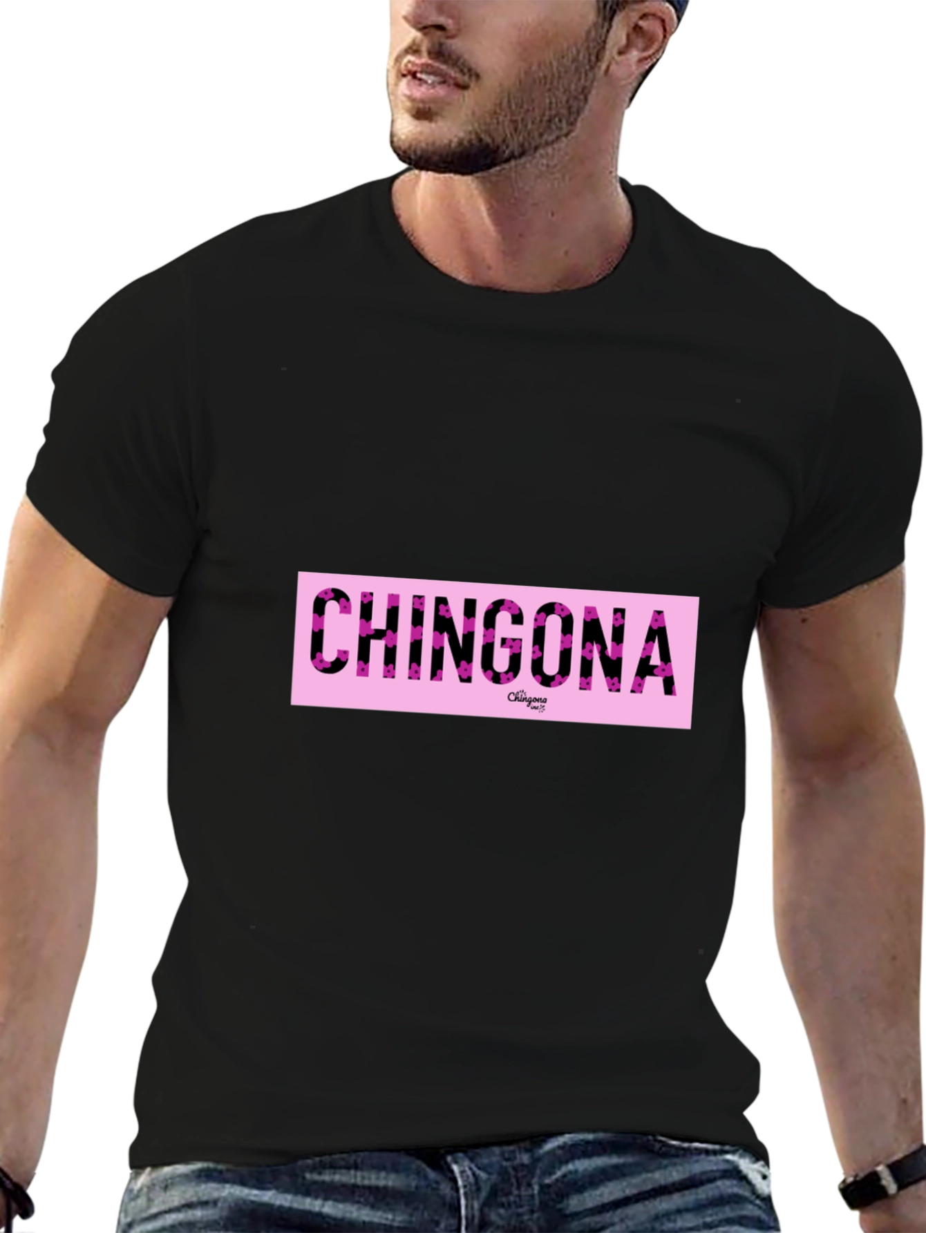 Chingona Graphic Print Crew Neck T-Shirt