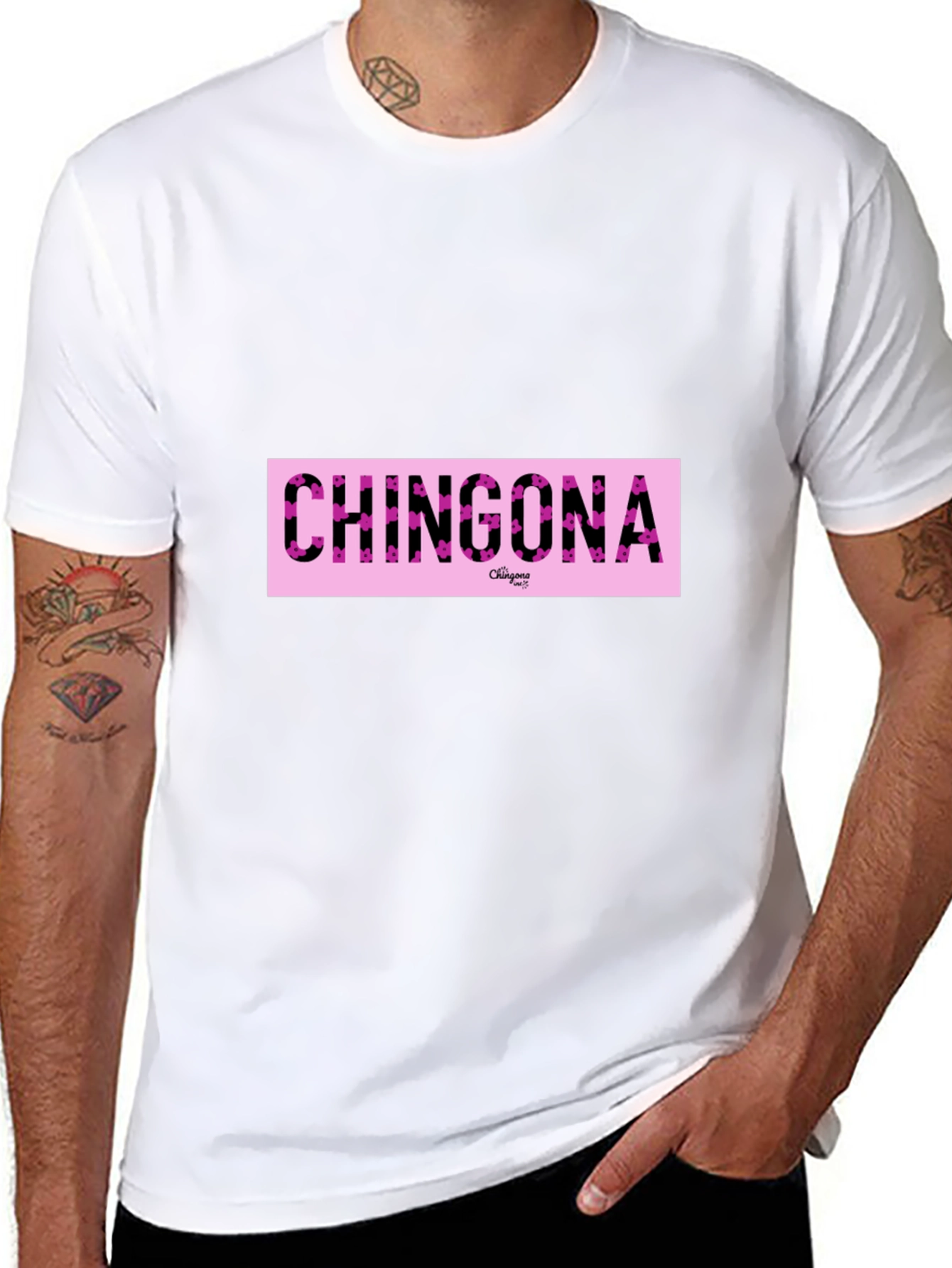 Chingona Graphic Print Crew Neck T-Shirt