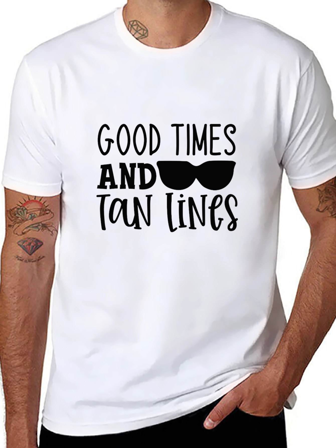 Good Times & Tan Lines Black Graphic Tee