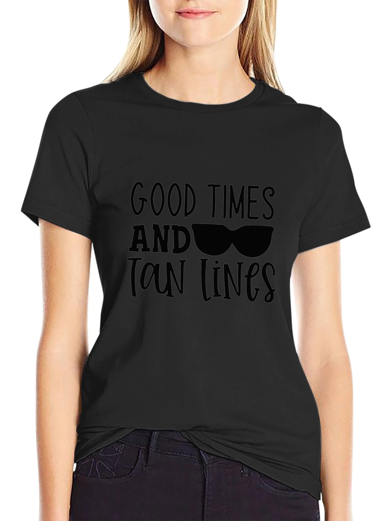 Good Times & Tan Lines Black Graphic Tee