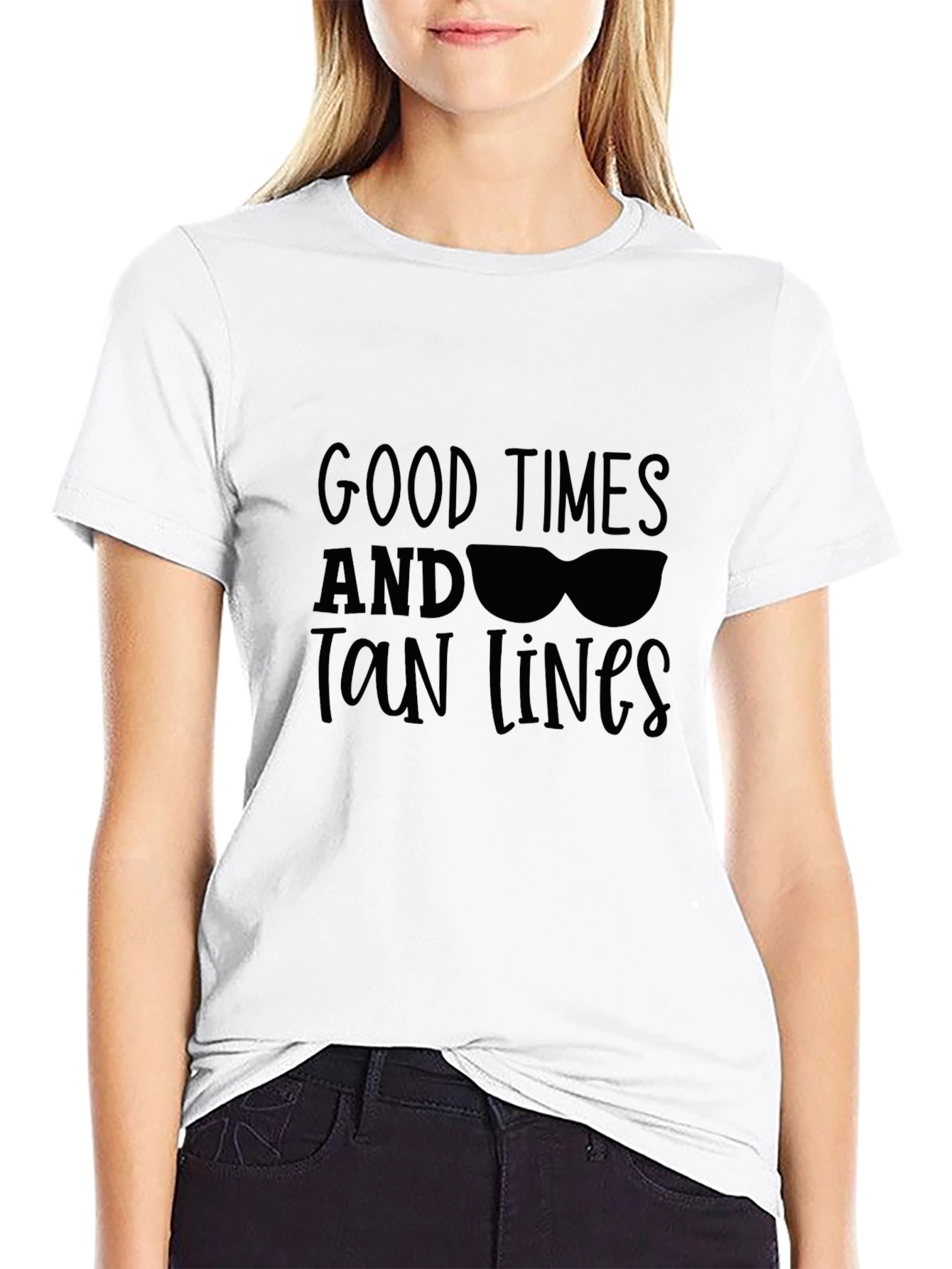 Good Times & Tan Lines Black Graphic Tee