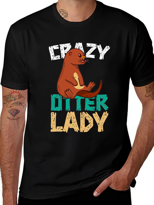 Crazy Otter Lady T-Shirt - Unisex Animal Lover Tee