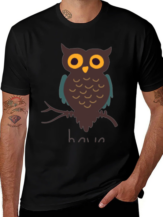 Owl Graphic T-Shirt - Mens Casual Tee