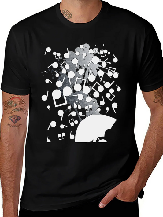Musical Rain Graphic Tee - Unique Design