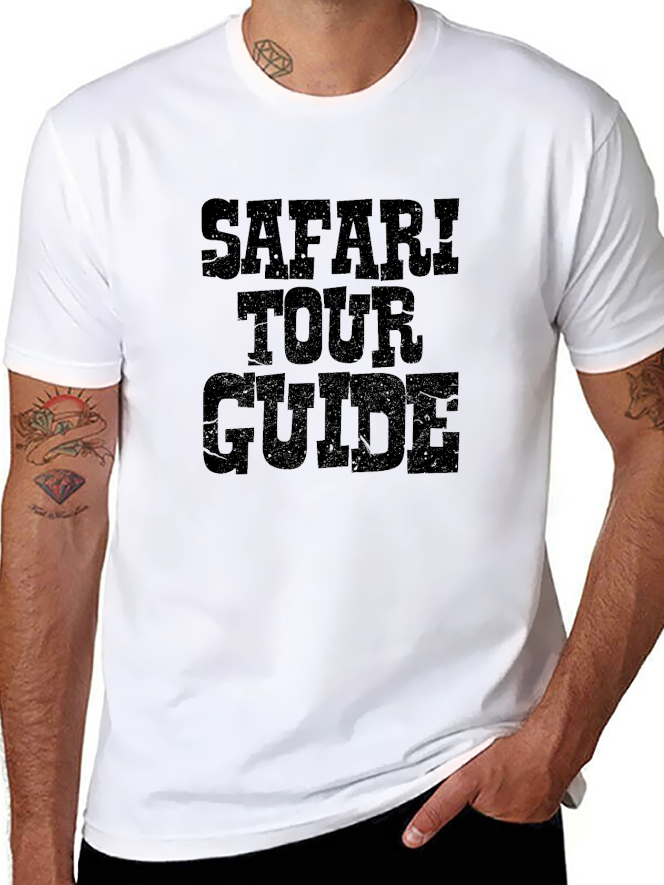 Safari Tour Guide Black Graphic Tee