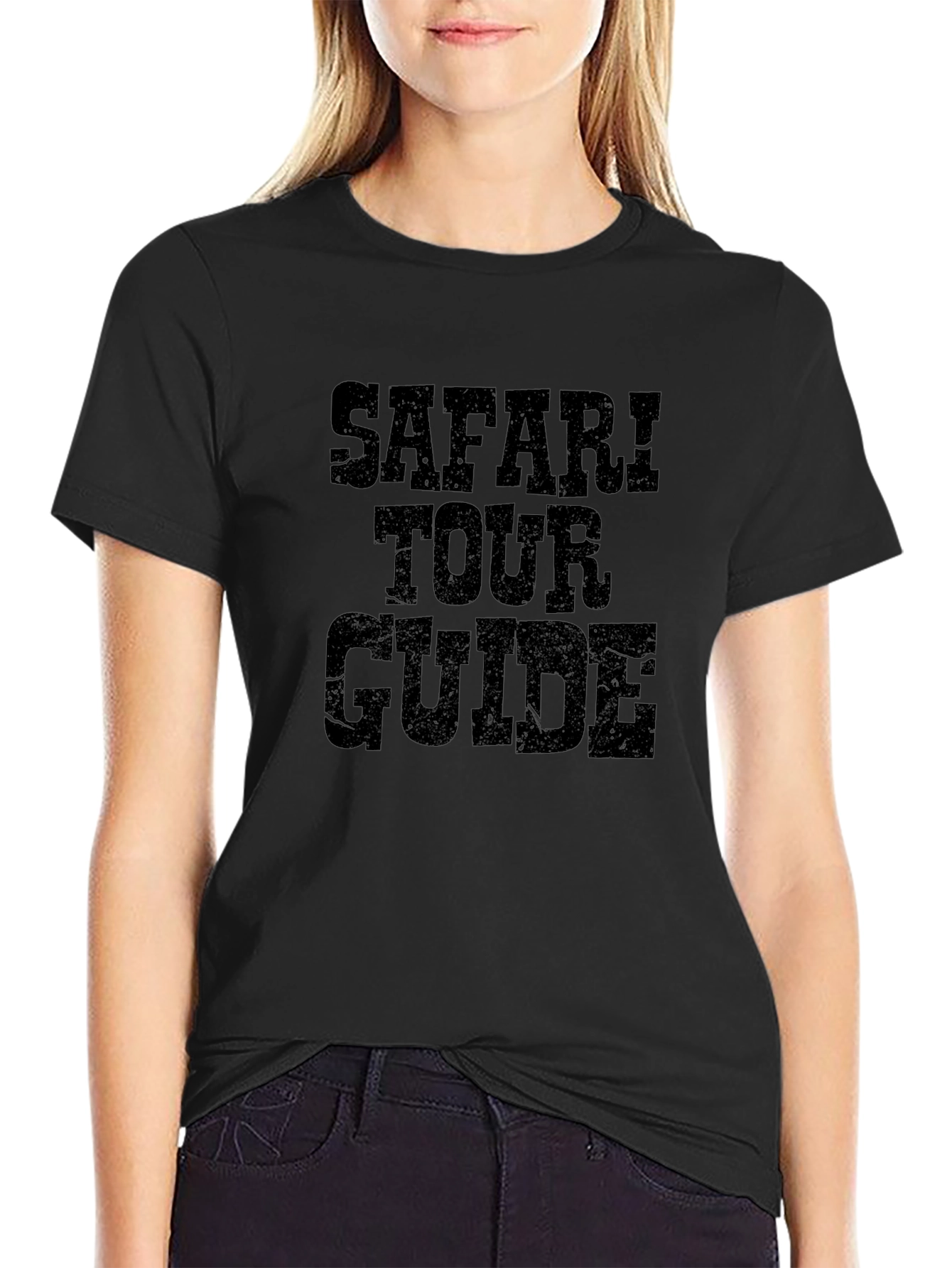 Safari Tour Guide Black Graphic Tee